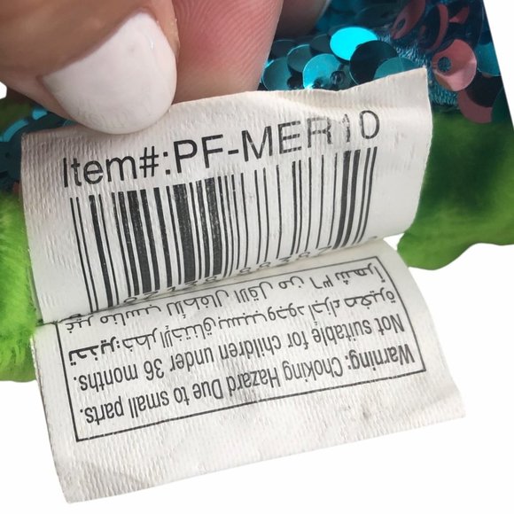 Nanco Mermaid plush doll pillow blue sequins stuffed 12" tall - Picture 5 of 5